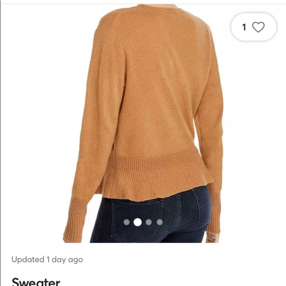 Frame cashmere crew neck peplum sweater - Picture 2 of 10